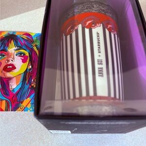 Beautiful Starbucks Anna Sui tumbler with Red Roses.